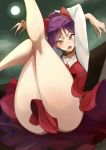  ass bad_id bad_twitter_id bangs blush bow breasts brooch choker dress gegege_no_kitarou hair_bow hair_ornament hands_on_hips highres jewelry leg_up legs long_sleeves looking_at_viewer nekomusume nekomusume_(gegege_no_kitarou_6) nuezou open_mouth outdoors pointy_ears purple_hair red_bow red_choker red_dress red_footwear shirt shoes short_hair small_breasts solo white_shirt yellow_eyes 