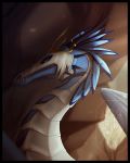  2017 ambiguous_gender blue_scales crown digital_media_(artwork) dragon feral scales scalie sinistereternity solo teeth wings 