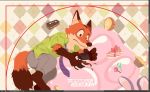  2017 anthro canine clothed clothing disney female fox fur judy_hopps kemono lagomorph lower lowergold lowerkuo male mammal nick_wilde rabbit simple_background zootopia 