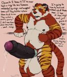  2018 5_fingers anthro balls big_balls big_penis black_nipples black_penis black_tongue chest_tuft cock_ring crotch_tuft curled_horn digital_drawing_(artwork) digital_media_(artwork) english_text erection excessive_precum feline fur growth hair huge_balls hyper hyper_balls hyper_penis japanese_text koorivlf koorivlf_tycoon leaking long_foreskin magic male mammal nipples nude obese open_mouth overweight penis penis_growth precum sex_magic simple_background solo standing teeth text tongue tuft tycoon uncut vein weight_gain 