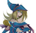  bad_id bad_pixiv_id bare_shoulders blonde_hair blush_stickers breasts choker cleavage commentary_request dark_magician_girl duel_monster green_eyes hat long_hair love_(pspdspsp) medium_breasts pentacle solo staff star wand wizard_hat yuu-gi-ou yuu-gi-ou_duel_monsters 