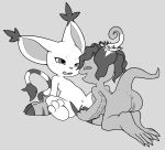  anus butt claws clothing digimon duo feline female female/female fingering flora_fauna flower fur gatomon gloves greyscale mammal masturbation monochrome open_mouth palmon plant pussy pussy_juice simple_background smile spreading teeth vaginal vaginal_fingering vulapa white_fur 