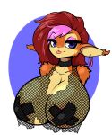  anthro big_breasts breasts choker female fishnet huge_breasts limebreaker looking_at_viewer makeup mammal marika_(teer) mascara nipple_tape pasties rodent smile solo squirrel tape 