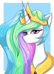  equine female feral fluffymaiden friendship_is_magic hair horn jewelry mammal multicolored_hair my_little_pony princess_celestia_(mlp) reaction_image simple_background solo unicorn 