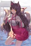  ahri animal_ears dduck_kong japanese_clothes league_of_legends tail 