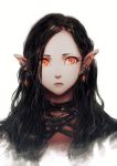  1girl earrings elf female jun_(seojh1029) lips original pointy_ears portrait simple_background solo white_background 