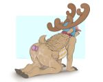  all_fours anthro antlers bottomless butt buttplug cervine clothed clothing collar cum cum_on_butt cum_on_leg dreiker fur hat hooves horn looking_at_viewer looking_back male mammal nude one_piece open_mouth presenting-hindquarters reindeer sex_toy shirt simple_background solo tony_tony_chopper white_background 