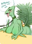  anthro big_breasts blush breasts collar female flora_fauna glacierclear green_body green_skin leash looking_at_viewer nintendo nipples petplay plant pok&eacute;mon pok&eacute;mon_(species) roleplay saliva scalie sceptile submissive sweat tongue tongue_out video_games 