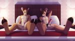  antlers balls bambi bambi_(film) bed cervine disney duo feet hooves horn hotel lamp male male/male mammal penis pillow ronno sigma_x 