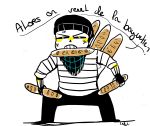  animated_skeleton baguette bandanna bone bread food french french_text humanoid humor male not_furry sans_(undertale) skeleton solo text translated undead undertale unknown_artist video_games 