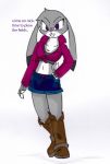  anthro boots clothing disney female footwear hi_res judy_hopps lagomorph mammal midriff pace2n9tmaker rabbit simple_background solo zootopia 