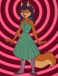  anthro carmelita_fox clothing domestication dress feder female hypnosis legwear mind_control pantyhose sly_cooper_(series) solo spiral_eyes stepfordization video_games 