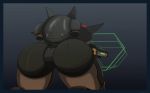  ambiguous_gender big_butt black_skin blizzard_entertainment bubble_butt butt from_behind_(disambiguation) gun huge_butt low-angle_view lumihanta machine meka_(overwatch) not_furry overwatch ranged_weapon rear_view simple_background solo thick_thighs video_games weapon 