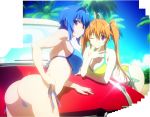  2girls ass bikini breasts cleavage high_school_dxd large_breasts long_hair multiple_girls shidou_irina smile xenovia_(high_school_dxd) 