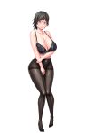  00s 1girl black_hair breasts crossed_arms curvy female full_body game_cg julia_bloodstone kangoku_academia kangoku_senkan large_breasts lilith-soft looking_at_viewer pantyhose prison_academia red_eyes shiny shiny_skin short_hair sian solo standing underwear 