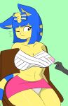  animal_crossing ankha anthro big_breasts big_butt breasts butt cat feline female fur hair mammal nintendo nipples simple_background tonytoran video_games yellow_fur 