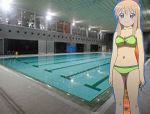  bikini indoors pool swimsuits toshinou_kyouko yuru_yuri 