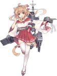  :d ahoge anchor animal_ears azur_lane bangs bell blush braid cat_ears cat_tail eyebrows eyebrows_visible_through_hair floral_print full_body geta hair_between_eyes hair_intakes hair_ribbon high-waist_skirt jingle_bell leg_up light_brown_eyes light_brown_hair long_hair long_sleeves machinery michishio_(azur_lane) miniskirt off-shoulder_shirt off_shoulder official_art open_mouth palms pleated_skirt red_ribbon red_sailor_collar red_skirt ribbon ribbon-trimmed_clothes ribbon-trimmed_legwear ribbon_trim rope sailor_collar shimenawa shirt side_braid skirt smile solo standing standing_on_one_leg tachi-e tail thigh_strap thighhighs torpedo torpedo_tubes transparent_background tsukimi_(xiaohuasan) turret two_side_up white_legwear white_shirt wide_sleeves zettai_ryouiki 
