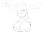  2014 anthro anthrofied big_breasts breasts cleavage clothed clothing daydream dialogue digital_drawing_(artwork) digital_media_(artwork) drooling earth_pony english_text equine fantasizing female friendship_is_magic hair horse jrvanesbroek mammal maud_pie_(mlp) my_little_pony nipples pony rock saliva simple_background sketch solo text white_background 