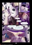  2018 anal anthro anus blue_eyes blue_hair blush butt canine comic dalmatian diamond_(sigma_x) dog english_text equine eyes_closed hair horse lagomorph male male/male mammal open_mouth penis precum rabbit sigma_x speech_bubble text tongue 