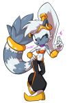  2018 anthro breasts clothing cosplay ear_piercing female footwear fur grey_fur hair jamoart jewelry lemur long_hair long_tail mammal one_eye_closed piercing ponytail primate purple_eyes shantae shantae_(series) signature smile sonic_(series) tangle_the_lemur video_games wink 