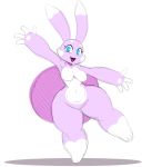  2018 anthro blue_eyes breasts featureless_breasts female lagomorph looking_at_viewer mammal open_mouth rabbit short_stack simple_background solo sssonic2 tongue white_background 