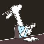  2018 antelope anthro black_background book chair clothed clothing disney fan_character fuel_(artist) gazelle holding_object horn male mammal pencil_(object) simple_background sitting solo unknown_character zootopia 