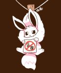  2018 chinese_text clothes_pin eevee holding_object lovewolf5122 nintendo open_mouth pok&eacute;mon pok&eacute;mon_(species) simple_background solo suspension text translated video_games 