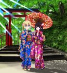  blend_s hinata_kaho kimono nihility sakuranomiya_maika umbrella 