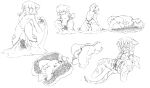  anthro bdsm black_and_white bondage bound crouching feline female forced living_suit mammal monochrome multiple_poses penetration pose solo sorrynothing tentacles vaginal vaginal_penetration 