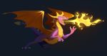  2018 claws digital_media_(artwork) dragon feral fire horn male membranous_wings open_mouth scalie simple_background solo spines spyro spyro_the_dragon teeth tikrekins tongue video_games western_dragon wings 