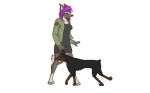  all_fours amber_(predation) animated anthro anthro_on_feral bestiality blue_eyes blush canine clothing cum cum_inside cunnilingus doberman dog female feral forced game_(disambiguation) hair jacket licking lying male mammal no_sound on_back oral pinned predation purple_hair rape sephra sex simple_background skirt tongue tongue_out vaginal wolf 