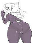  bandlebro_(artist) big_butt breasts butt camel_toe clothed clothing female hi_res humanoid league_of_legends not_furry riot_games short_stack side_boob solo teeth tight_clothing tristana_(lol) video_games yordle 