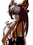  fujiwara_no_mokou hair_ribbon looking_back miyo_(ranthath) ribbon shadow solo touhou 
