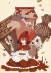  bad_id bad_pixiv_id belt big_bad_wolf_(grimm) bone coin fuurin_(omaemona) green_eyes grimm's_fairy_tales hood little_red_riding_hood little_red_riding_hood_(grimm) red_hair shirt skeleton solo white_shirt 