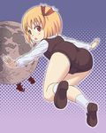  ass blonde_hair hair_ribbon kt moon outstretched_arms red_eyes ribbon rumia short_hair solo spread_arms touhou 