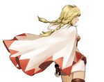  blonde_hair braid final_fantasy final_fantasy_tactics fingerless_gloves from_behind gloves koutarou_(farthest) looking_back open_clothes open_robe robe solo thighhighs twin_braids twintails white_mage white_mage_(fft) 