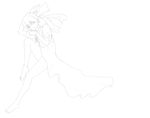  absurdres alternate_hairstyle cirno greyscale highres lineart long_hair monochrome murakami_(eito) ribbon solo touhou 