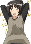  alternate_hairstyle amagami ponytail shouji_nigou solo sweater tachibana_miya translated 