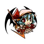  chibi full_body hat red_eyes remilia_scarlet socha solo spear_the_gungnir touhou transparent_background wings 