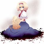  alice_margatroid bad_id bad_pixiv_id blonde_hair blue_eyes capelet doll hairband long_hair nanase_nao short_hair sitting solo touhou white_capelet 