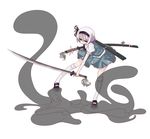  highres hitodama konpaku_youmu konpaku_youmu_(ghost) monomi silver_hair solo sword touhou weapon 