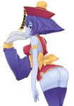  ass blue_skin blush capcom darkstalkers highres lei-lei lei_lei monster_girl no_panties vampire_(game) 