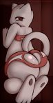  2018 3_fingers 3_toes bedroom_eyes butt butt_focus clothing digital_media_(artwork) female feral fur general: half-closed_eyes hi_res legendary_pok&eacute;mon looking_at_viewer mew monochrome nintendo panties paws pointy_ears pok&eacute;mon pok&eacute;mon_(species) presenting presenting_hindquarters raised_tail rear_view seductive simple_background solo thick_thighs toes underwear video_games visionaryserpent wide_hips 