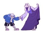  2015 animated_skeleton anthro bone boss_monster caprine cute death-limes duo female fur goat male mammal sans_(undertale) skeleton toriel undead undertale video_games white_fur 