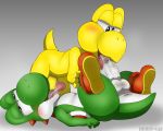  69_position anthro anthro_on_anthro anus balls big_nose blush butt clothing cum cum_in_mouth cum_inside cum_on_penis cum_on_tongue duo erection fellatio footwear green_yoshi hi_res humanoid_penis koopa koopa_troopa lying male male/male mario_bros nintendo nude on_back on_ground on_top open_mouth oral orgasm penis reptile saliva scalie sex shoes smile spread_legs spreading sweat tongue tongue_out turtle uncut video_games winick-lim yoshi 