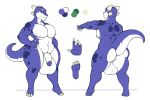  anthro balls big_balls butt flaccid huge_balls humanoid_penis hyper hyper_balls looking_at_viewer male model_sheet muscular muscular_male nipples nude pecs penis scalie slightly_chubby smile solo standing tezukuri thick_thighs 