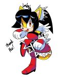  anthro black_hair boots cat clothing dress feline female fini-mun footwear fur hair hi_res honey_the_cat mammal solo sonic_(series) yellow_eyes yellow_fur 