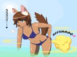  anthro bikini breasts canine clothing dog explosions_(artist) fart fart_fetish female kemono mammal swimsuit wolf 