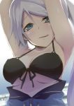  :q ahoge anchor_symbol arms_up ashino_moto azur_lane bangs bare_shoulders bikini black_bikini blue_eyes blush breasts cleavage close-up commentary_request drooling eyebrows_visible_through_hair front-tie_bikini front-tie_top grin heart heart-shaped_pupils heart_ahoge highres jacket jacket_pull large_breasts licking_lips long_hair looking_at_viewer mounting naughty_face open_mouth portland_(azur_lane) rape_face saliva side_ponytail sidelocks silver_hair smile solo swimsuit symbol-shaped_pupils tongue tongue_out underboob upper_body very_long_hair 